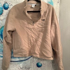 Vans Women's Beige Fleece Pullover crop